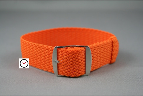 Orange braided Perlon watch strap