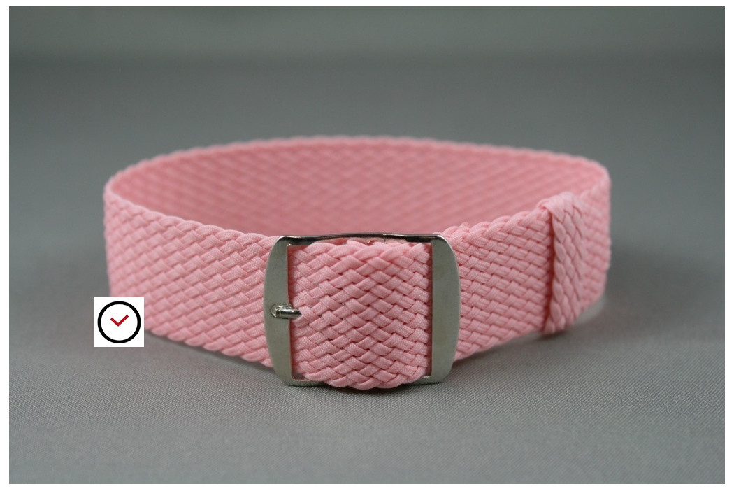 Pink braided Perlon watch strap