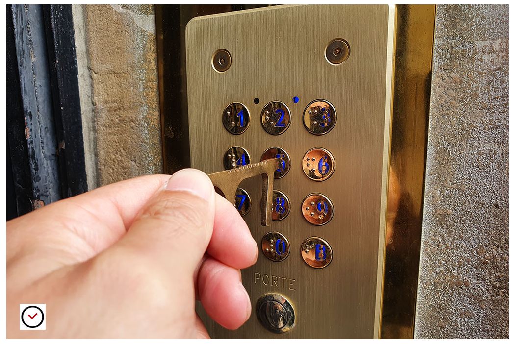 No touch security key for doors, buttons and touch-sensitive screens
