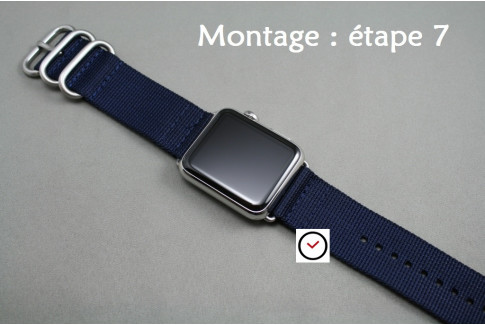 Adaptateurs bracelets acier inox noir mat pour Apple Watch 42mm (kit complet)