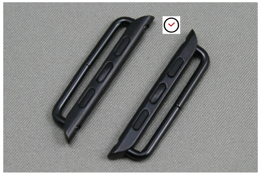 Adaptateurs bracelets acier inox noir mat pour Apple Watch 38mm (kit complet)