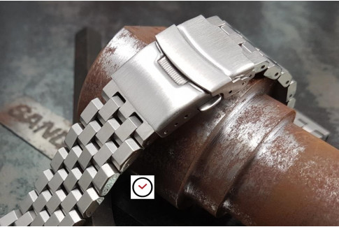 Bracelet montre Ingénieur en acier inox massif, boucle déployante avec sécurité (18, 20, 22 & 24 mm)
