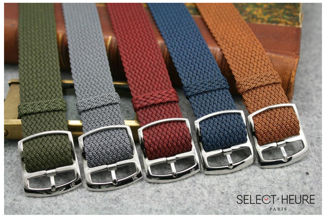 Select'Heure blue braided Perlon watch strap