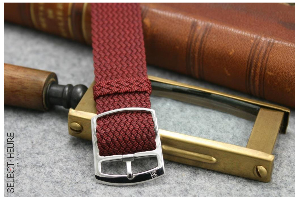 Select'Heure Burgundy Red braided Perlon watch strap