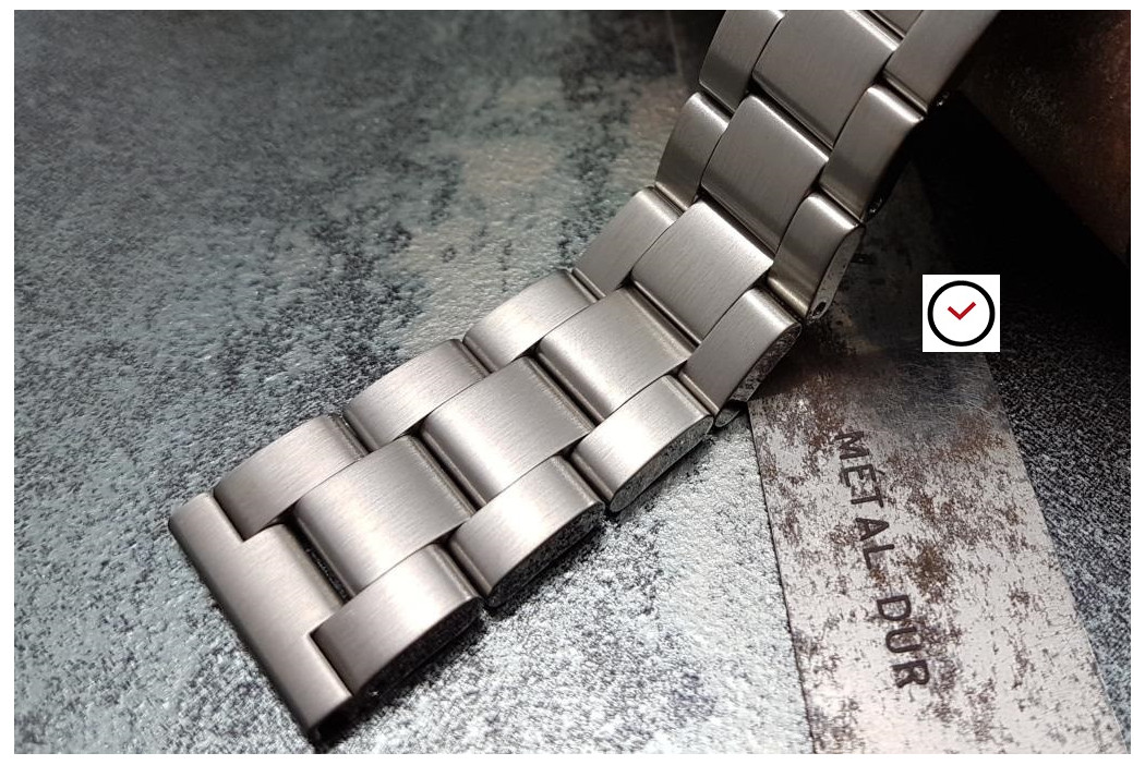 Bracelet montre Super Oyster en acier inox massif, boucle déployante avec sécurité (18, 20, 22 & 24 mm)
