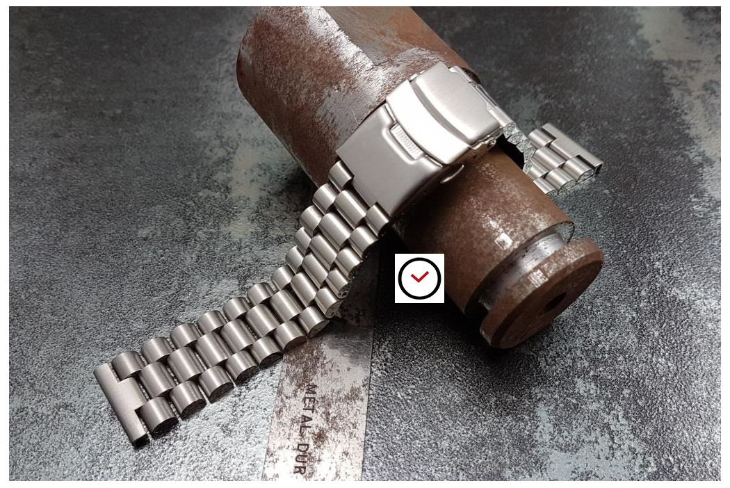Bracelet montre Président en acier inox massif, boucle déployante avec sécurité (18, 20, 22 & 24 mm)