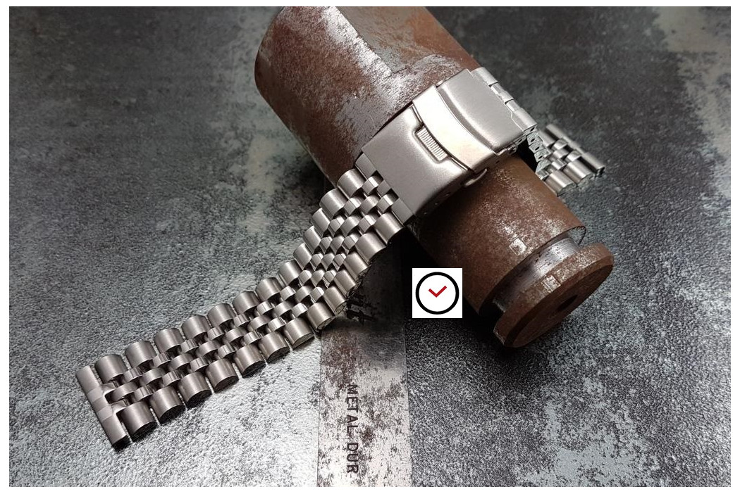 Bracelet montre Super Jubilee en acier inox massif, boucle déployante avec sécurité (20 & 22 mm)