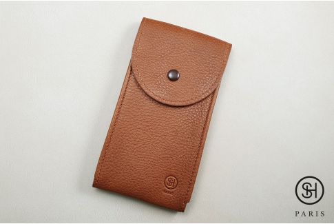 Ocher vintage leather SELECT-HEURE watch pouch (handmade in Italy)