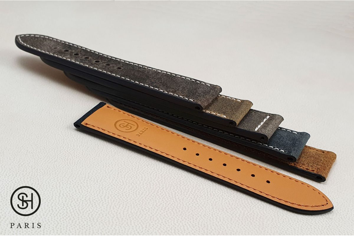 Teak Motown SELECT-HEURE leather watch strap (handmade)
