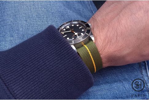 Original Green Yellow SELECT-HEURE Marine Nationale nylon watch straps
