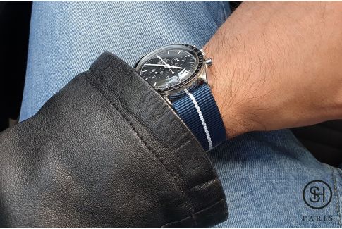 Bracelet montre nylon Marine Nationale SELECT-HEURE Bleu Blanc