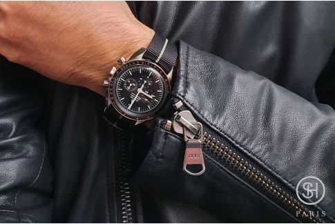 Black Grey SELECT-HEURE Marine Nationale nylon watch straps