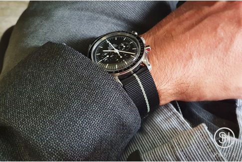 Black Grey SELECT-HEURE Marine Nationale nylon watch straps