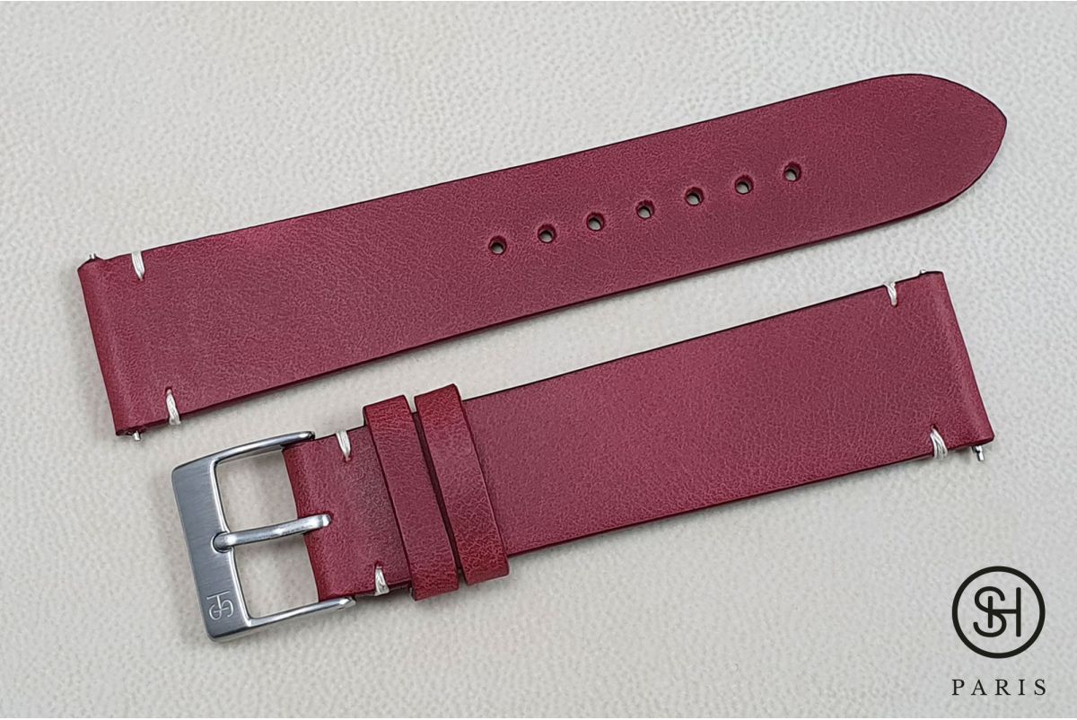 Montre vintage avec bracelet en cuir couleur au choix pour femmes