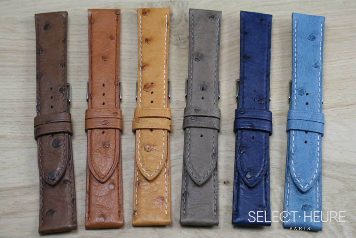 Honey genuine Ostrich SELECT-HEURE leather watch band