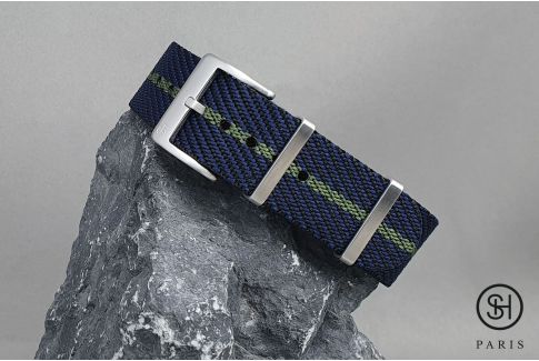 Bracelet montre Nylon Sergé SELECT-HEURE Noir Bleu Vert Kaki