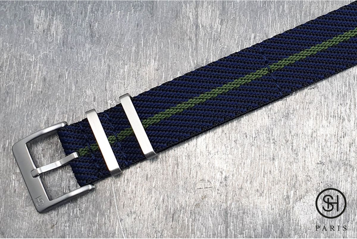 Bracelet montre Nylon Sergé SELECT-HEURE Noir Bleu Vert Kaki