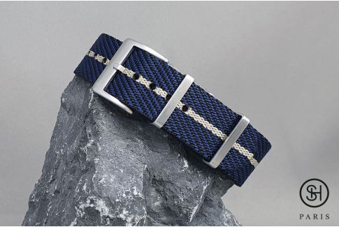 Bracelet montre Nylon Sergé SELECT-HEURE Noir Bleu Beige