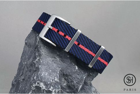 Bracelet montre Nylon Sergé SELECT-HEURE Noir Bleu Rouge