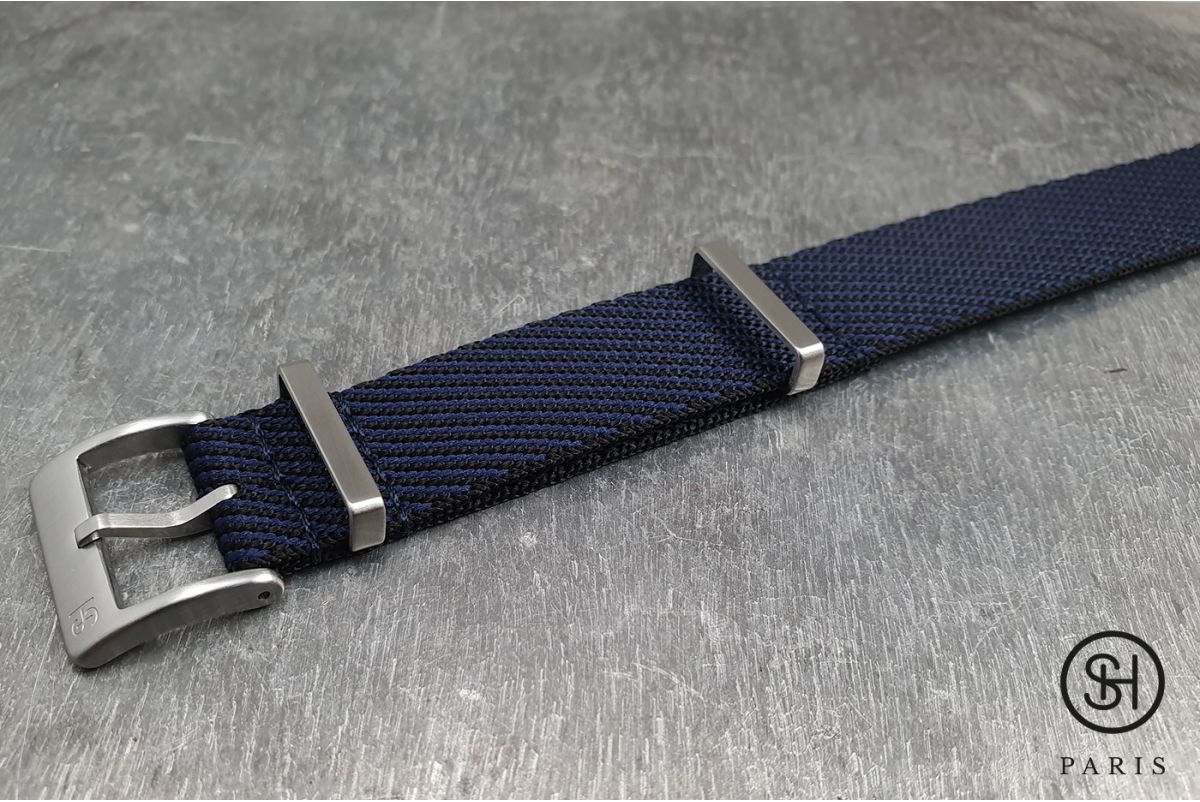 Bracelet montre Nylon Sergé SELECT-HEURE Noir Bleu Jaune