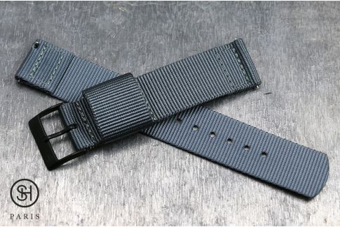 Bracelet montre US Military 2 pièces SELECT-HEURE Gris avec pompes rapides (interchangeable)