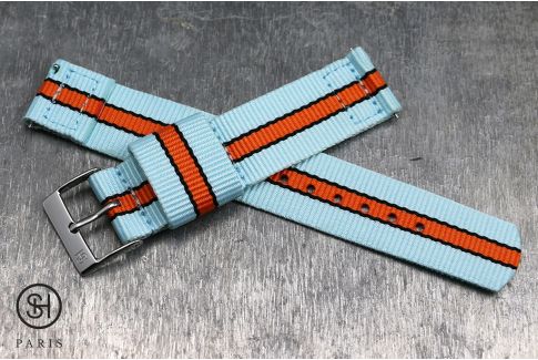 Gulf / Le Mans SELECT-HEURE 2 pieces US Military watch strap with quick release spring bars (interchangeable)