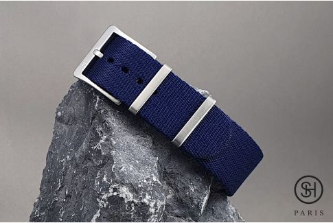 Bracelet montre NATO SELECT-HEURE Allure Bleu Marine, nylon épais et boucle haut de gamme