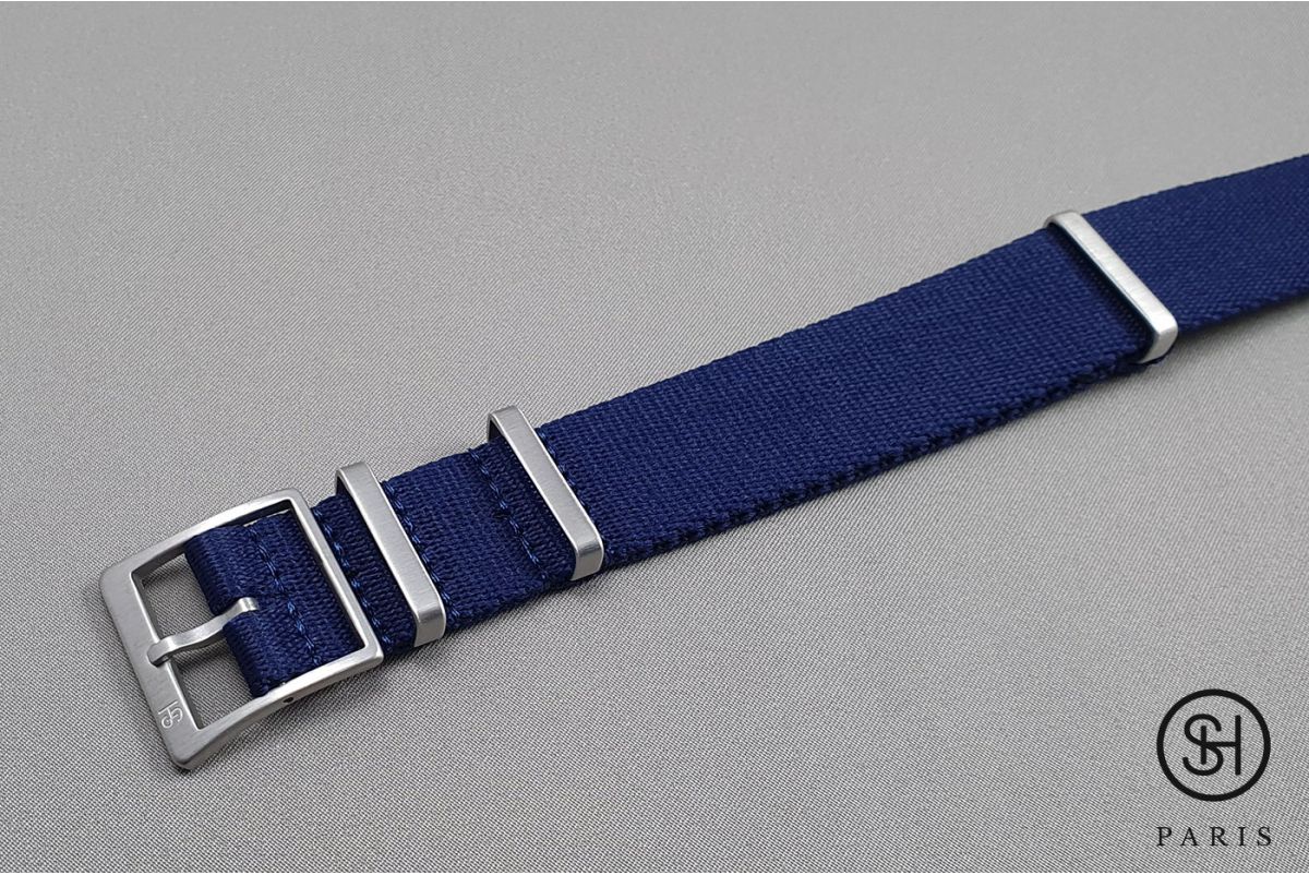 Navy Blue Allure SELECT-HEURE NATO watch strap, thick nylon and high-end buckle