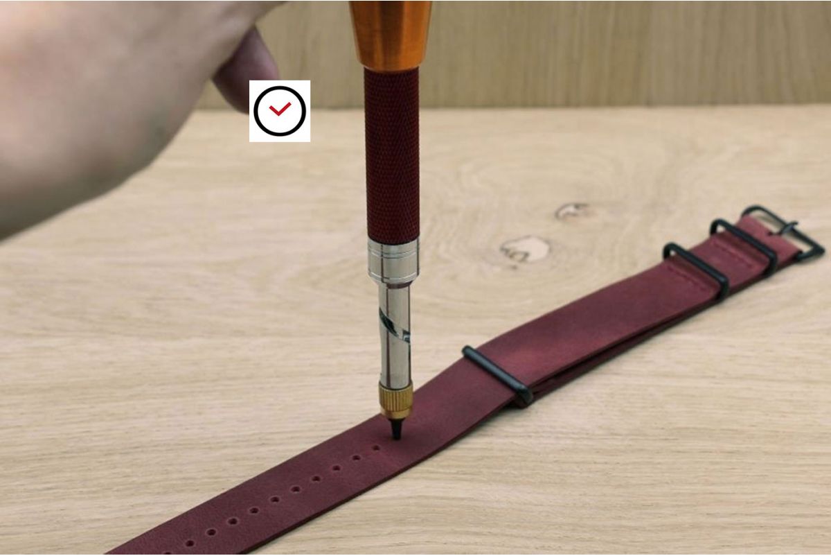 Watch strap hole punching tool (to make/punch holes in watch bands)