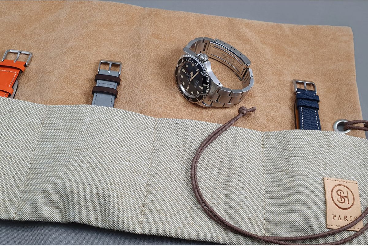 Marmotte SELECT-HEURE en toile pour montres (à enrouler ou à plier), pour tout diamètre de montres