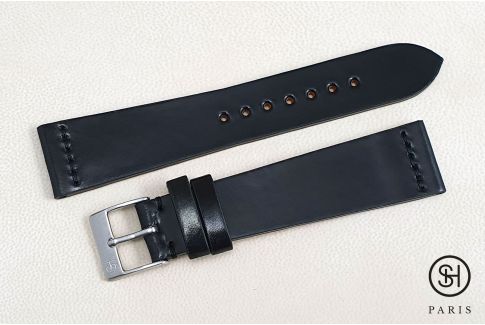 Black Horween Shell Cordovan SELECT-HEURE leather watch strap (handmade)