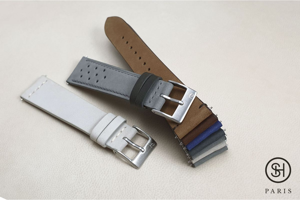Bracelet montre cuir Nubuck SELECT-HEURE  Argile avec pompes rapides (interchangeable)