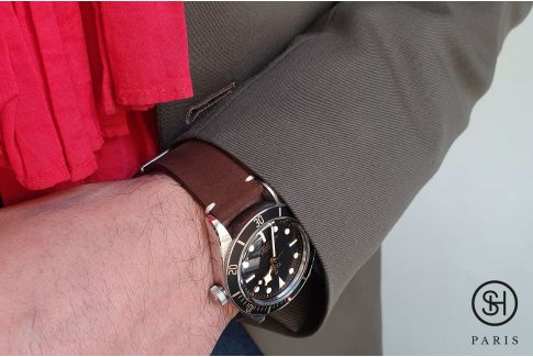 Bracelet montre cuir Nubuck SELECT-HEURE Cigare avec pompes rapides (interchangeable)