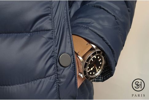 Bracelet montre cuir Nubuck SELECT-HEURE  Argile avec pompes rapides (interchangeable)