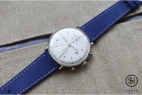 Egyptian Blue Nubuck SELECT-HEURE leather watch strap with quick release spring bars (interchangeable)