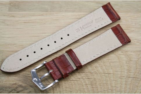 Bracelet montre HIRSCH Modena Marron Or, cuir de veau italien