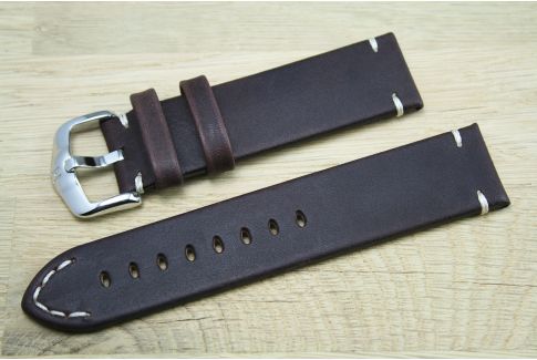 Brown Ranger HIRSCH watch bracelet, vintage style (minimal stich)