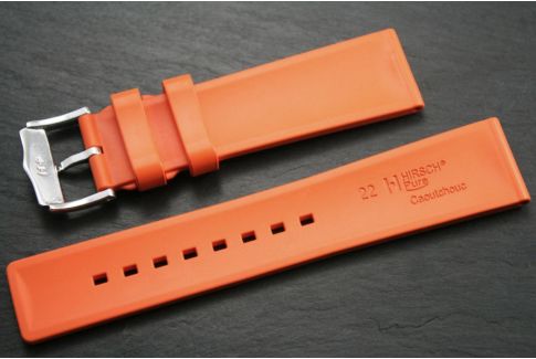 Orange Pure HIRSCH natural rubber watch bracelet