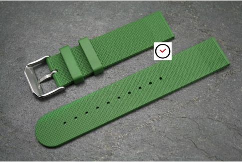 Kaki (Military / Army Green) Classic natural rubber watch strap