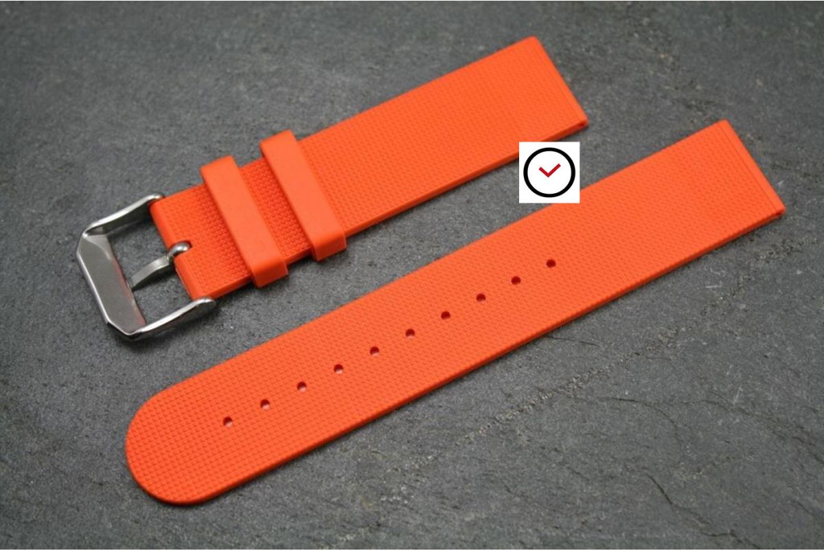 Orange Classic natural rubber watch strap