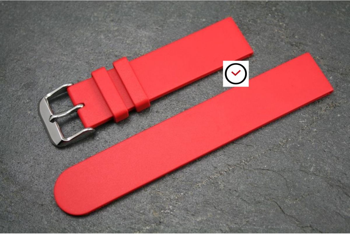 Bracelet montre caoutchouc naturel Classique Rouge