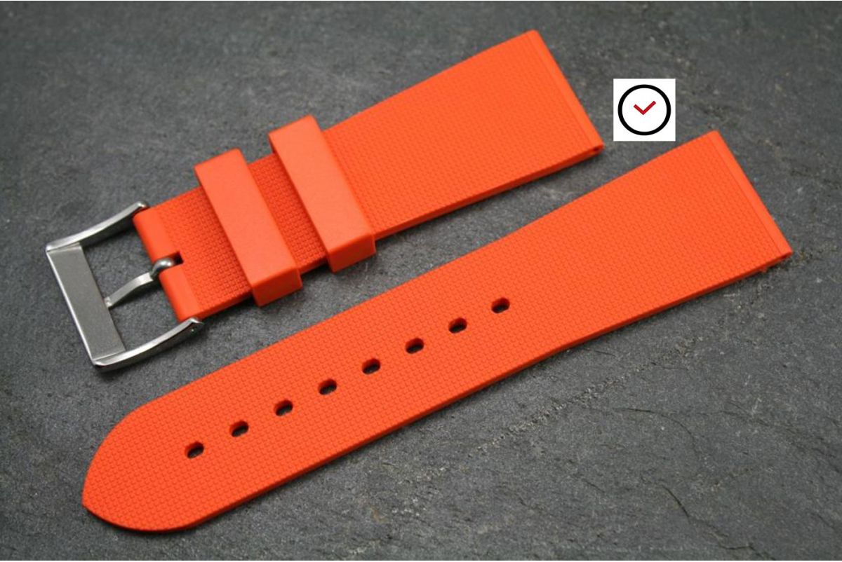Orange Casual natural rubber watch strap