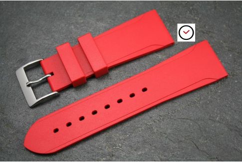 Red Casual natural rubber watch strap
