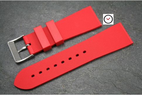 Red Casual natural rubber watch strap