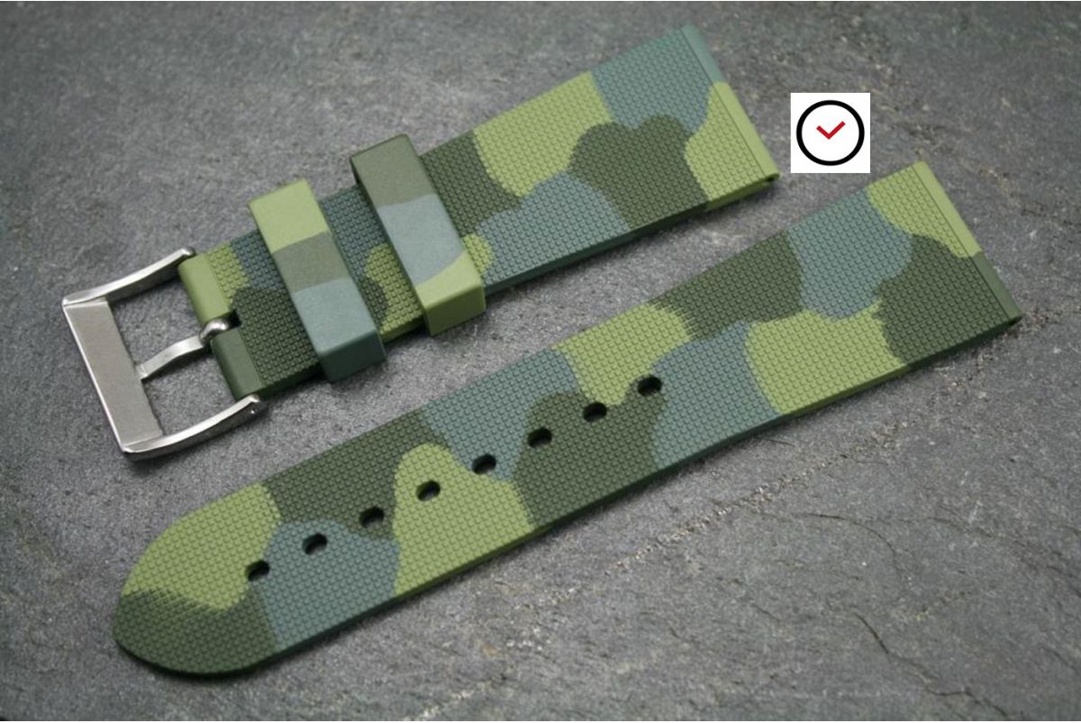 Bracelet montre caoutchouc naturel Sport Camouflage