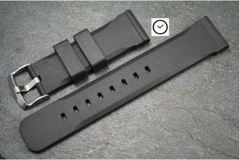 Bracelet montre caoutchouc naturel Technique Noir