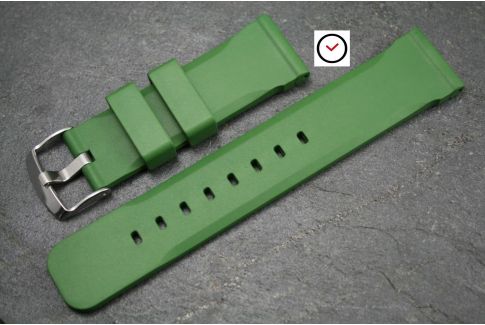 Kaki (Military / Army Green) Technical natural rubber watch strap