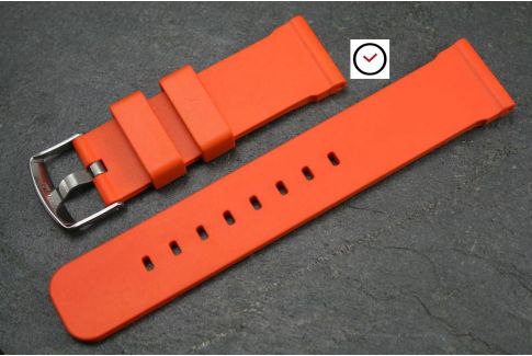 Orange Technical natural rubber watch strap
