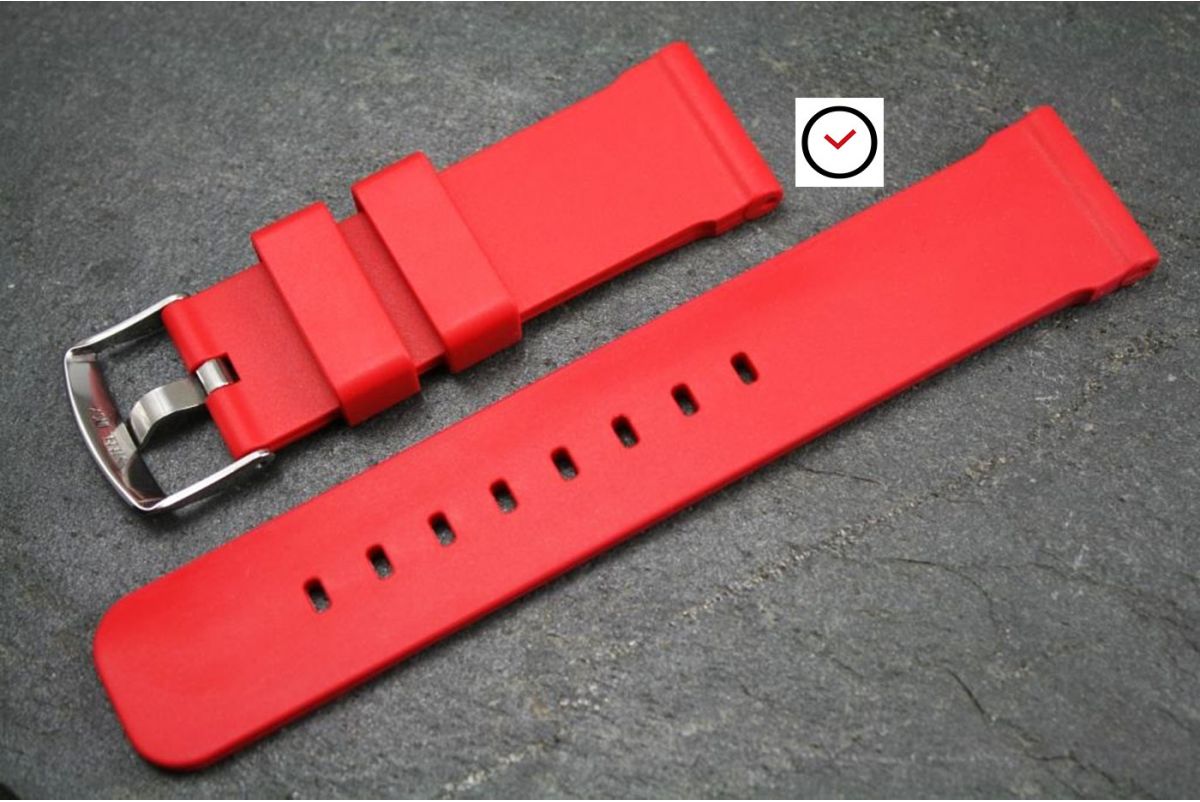 Red Technical natural rubber watch strap