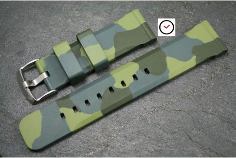 Bracelet montre caoutchouc naturel Technique Camouflage